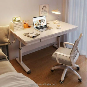 Mesa de estudio blanca de altura ajustable, escritorio de computadora para niños de estilo rojo con función de elevación para uso doméstico - Product Image 1