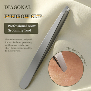 Siêu mỏng xiên nhíp chuyên nghiệp thép không gỉ lông mày mặt loại bỏ tóc nhíp với độ chính xác cực cao - Product Image 5