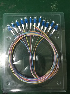 Coleta SC UPC de 12 fibras sin camisa en OFNR codificado por colores de 0,9mm para redes WiFi POE 4G 3G GSM TCP GPRS SDK