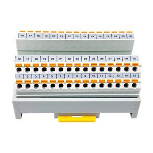 Shimede 30 canales 24VDC Bloque de terminales de doble capa en línea Enchufe tipo resorte Hecho de PC y nailon - Product Image 2