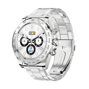 สมาร์ทวอทช์สายรัดโลหะและหนังหน้าปัดกลมสำหรับดาวน์โหลดแอปเครื่องเล่นเพลงรองรับการเล่นเกมสมาร์ทวอทช์กันน้ำ IP68 AW13โปร - Product Image 5