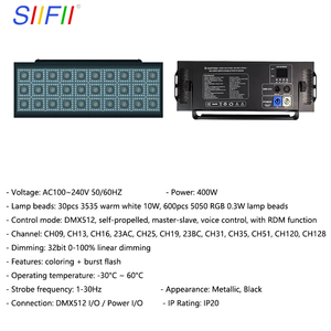 2025 New Product DMX 512 RGB Spirit Storm 30Pcs Strobe Light Stage Light <strong>Thunder</strong> Curtain Light for Party DJ Night Club - Product Image 6