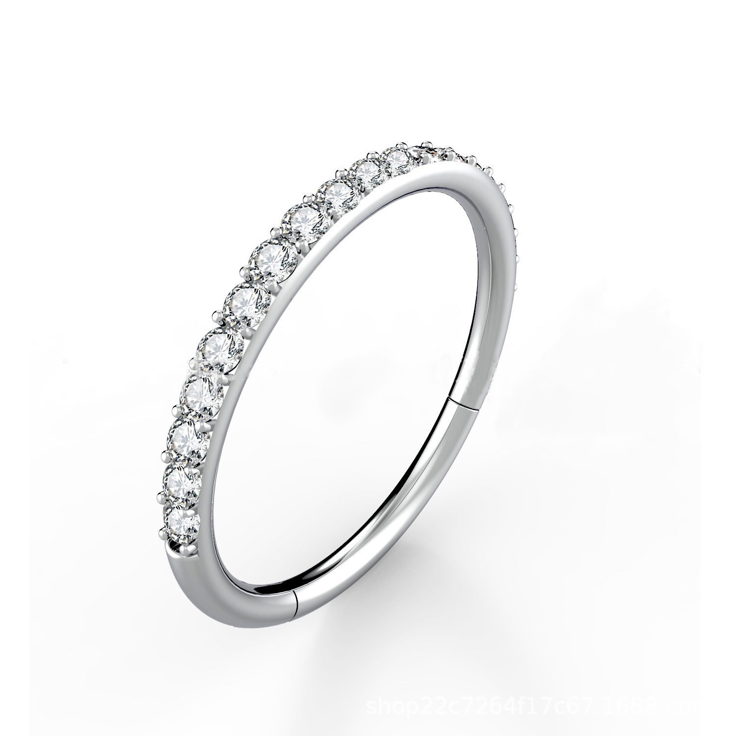 Serti diamant latéral couleur acier
