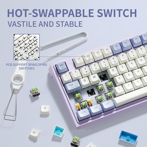 Classic 75% Compact Design Wired Mechanical <strong>Keyboard</strong> Various White Lights 83 Keys Blue Switch USB-C <strong>Computer</strong> Gaming <strong>Keyboard</strong> - Product Image 3