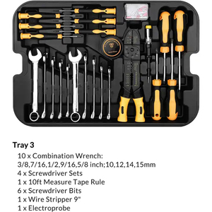 162钢制工具箱，带手动工具组，用于车库存储工具柜拉杆箱 - Product Image 3