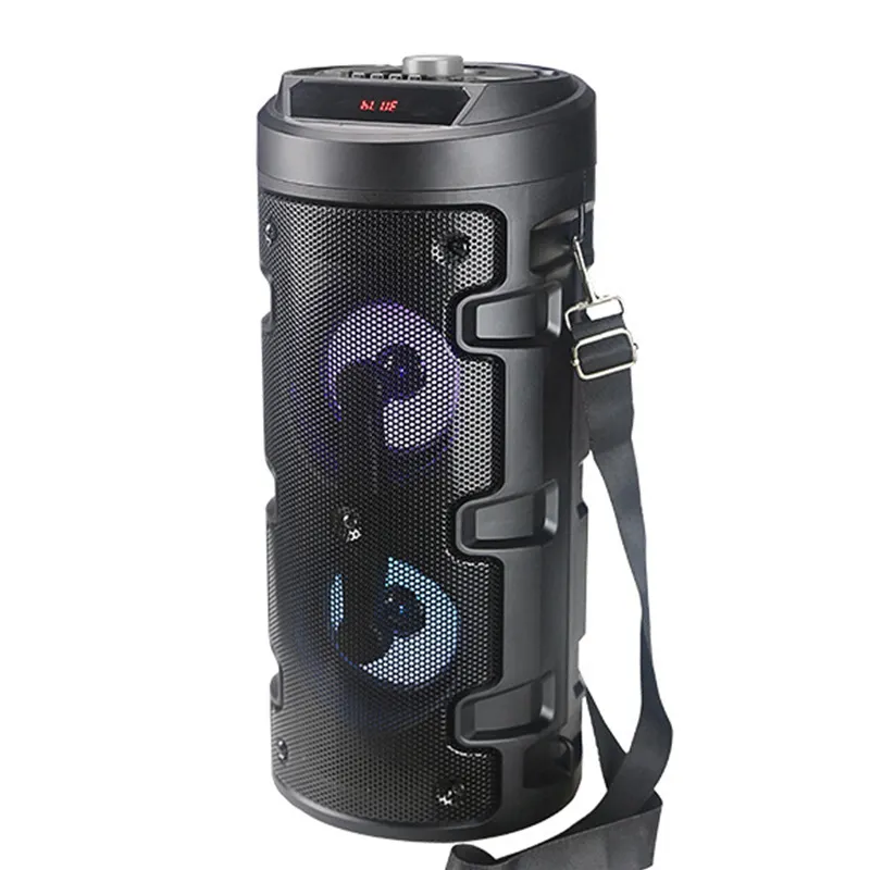 Drahtloser tragbarer Lautsprecher Doppelwoofer-Lautsprecher mit bunten Lichtern 4210 Outdoor Subwoofer Boombox 4-Zoll-Säulenlautsprecher