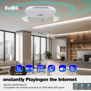 QSDK OpenWRT KuWFi Ax1800Mbps Dual Band Indoor Home Ceiling Mount ap Seamless Roaming <strong>Router</strong> Mounting Access Point to Ceiling