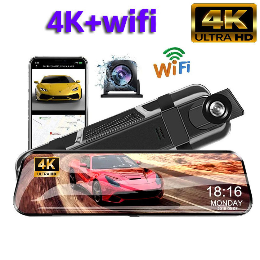 10-inch dual recording (front 4K + rear 1080P) with WIFI