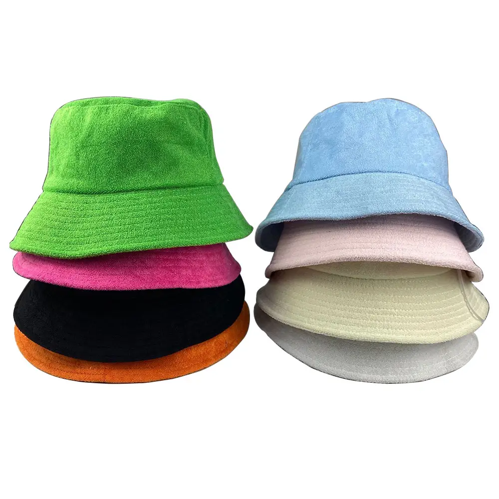 Cappello a secchiello in spugna di spugna con logo ricamato personalizzato cappello da secchio per adulti