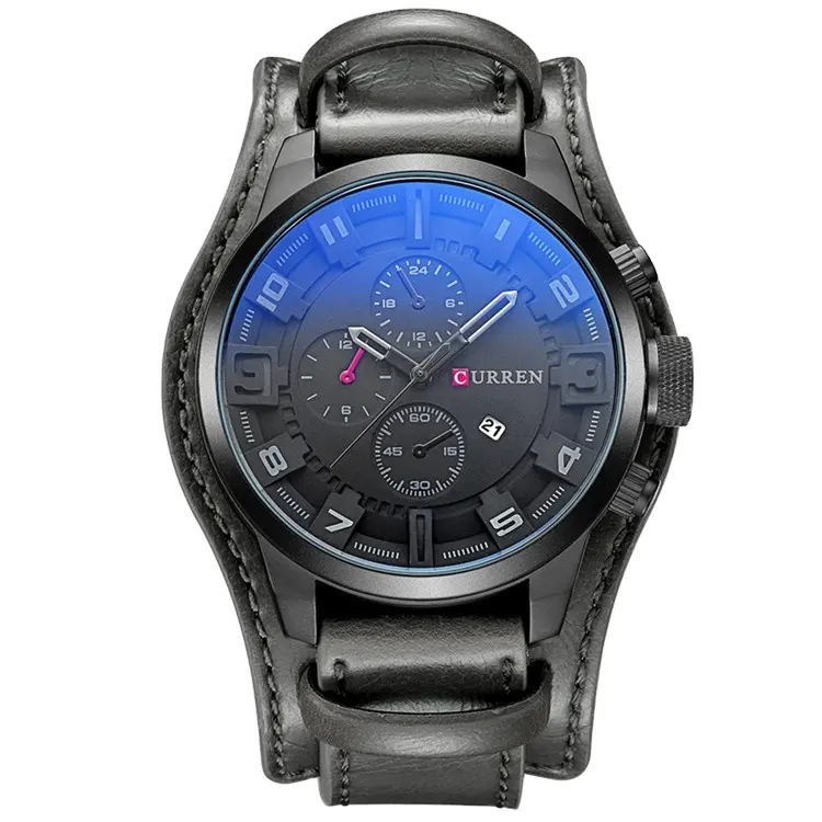 Men Japan Quartz Movement Fashion Casual Leather Simple Dial Wristwatch Bracelet Watches Curren 8225Men's Wrist Watches