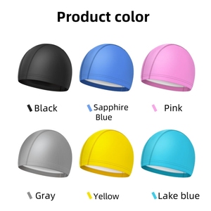 Pu tùy chỉnh bơi mũ liền mạch dành cho người lớn màu xanh biểu tượng tùy chỉnh Bơi Mũ Silicone Silicone Bơi cap trẻ em <span class=keywords><strong>breathplay</strong></span> - Product Image 3