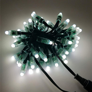 Black Wire WS2811 12mm 12V Diffused Digital Full Color LED Pixel String Light Waterproof 50pcs - Product Image 3