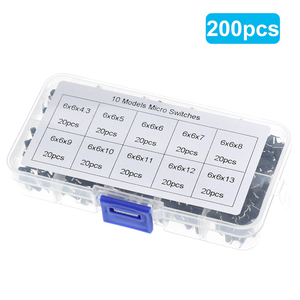 TZT 10 modelleri 100/200 adet 6*6 Tact dokunsal basmalı düğme anahtarı kiti, yükseklik: 4.3MM ~ 13MM DIP 4P mikro anahtarı 6x6 anahtar anahtarı - Product Image 6