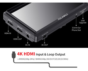 Monitor DSLR IPS de 5,5 pulgadas para campo de cámara, asistencia de enfoque 1280x720, compatible con entrada HDMI 4K, salida de CC, incluye brazo de inclinación - Product Image 4