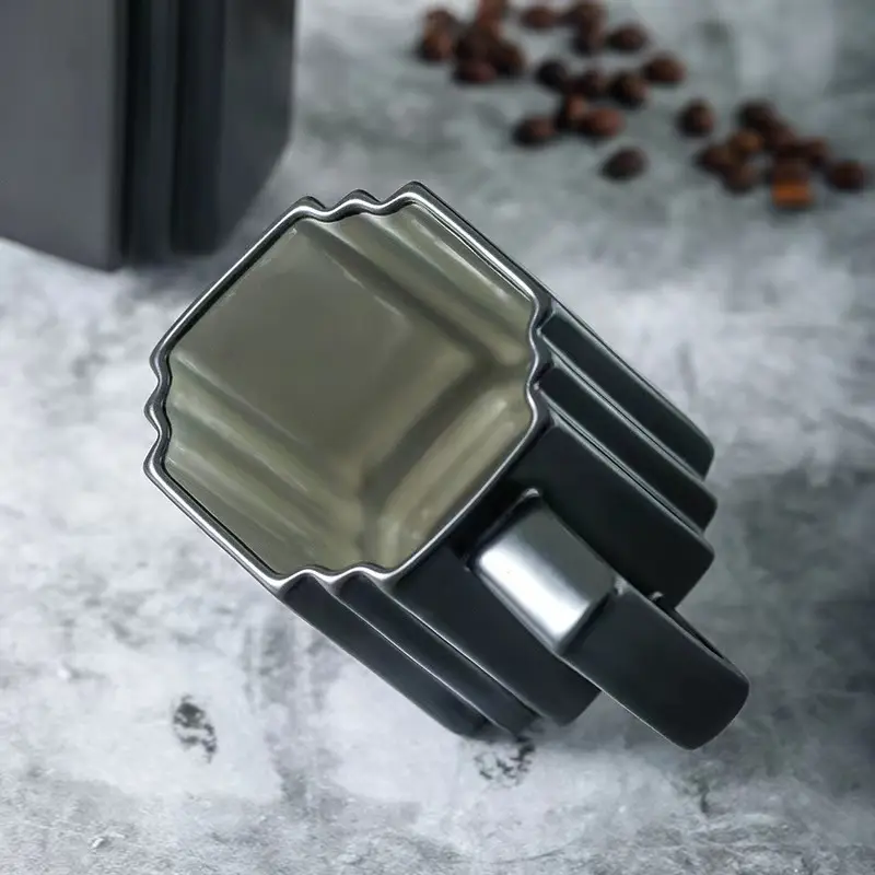 Novo criativo jogo cubo cerâmica caneca avançado sentido preto fosco emboss logotipo personalizado café caneca