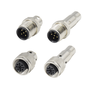 IP67 IP68 M12连接器5针A码防水焊接印刷电路板面板安装信号公母插头插座M12连接器 - Product Image 4