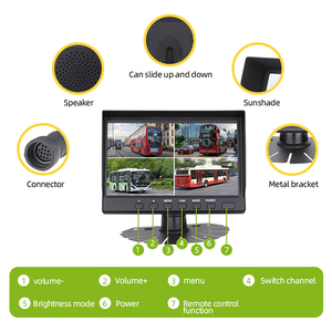 Fábrica personalizada caliente 7 pulgadas PAL/NTSC 2 CH CVBS AHD entrada de vídeo Monitor de coche para camión autobús - Product Image 4