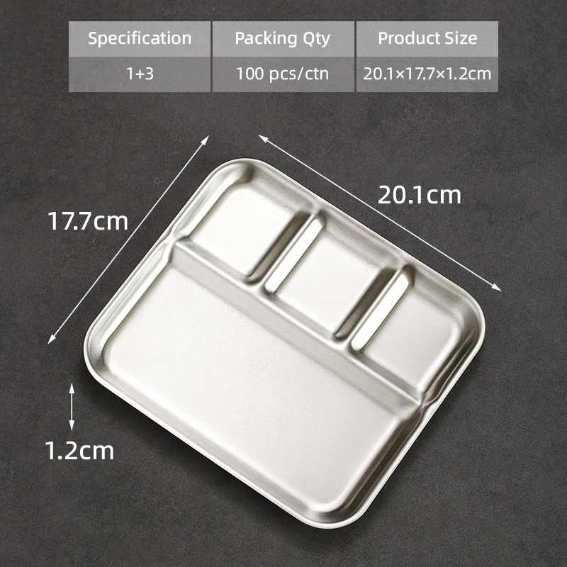 Four-compartment seasoning tray (silver)