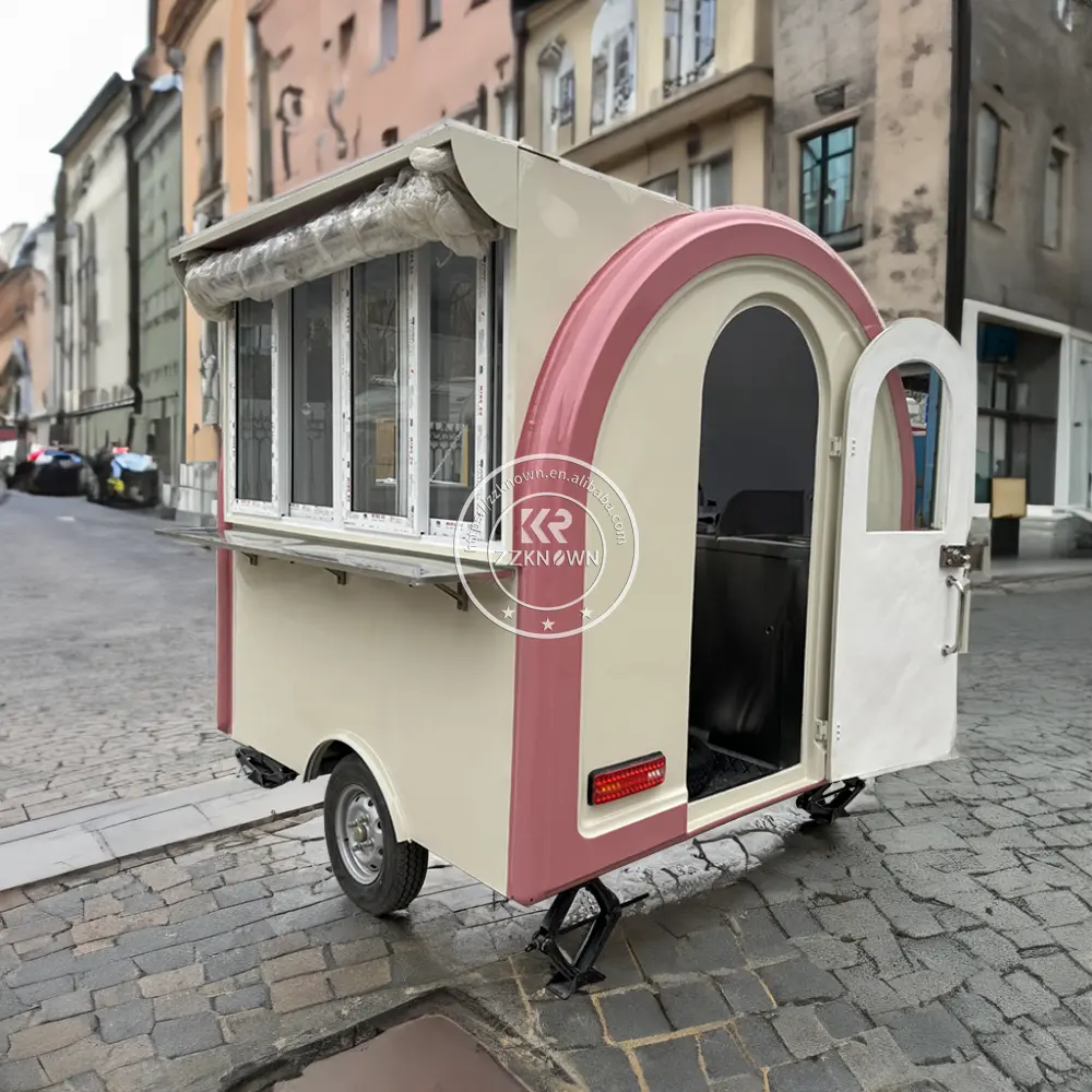 Camión de comida móvil de tamaño pequeño 2024, carrito de café inoxidable para barbacoa, remolque de comida personalizado a la venta, remolque de comida móvil para exteriores