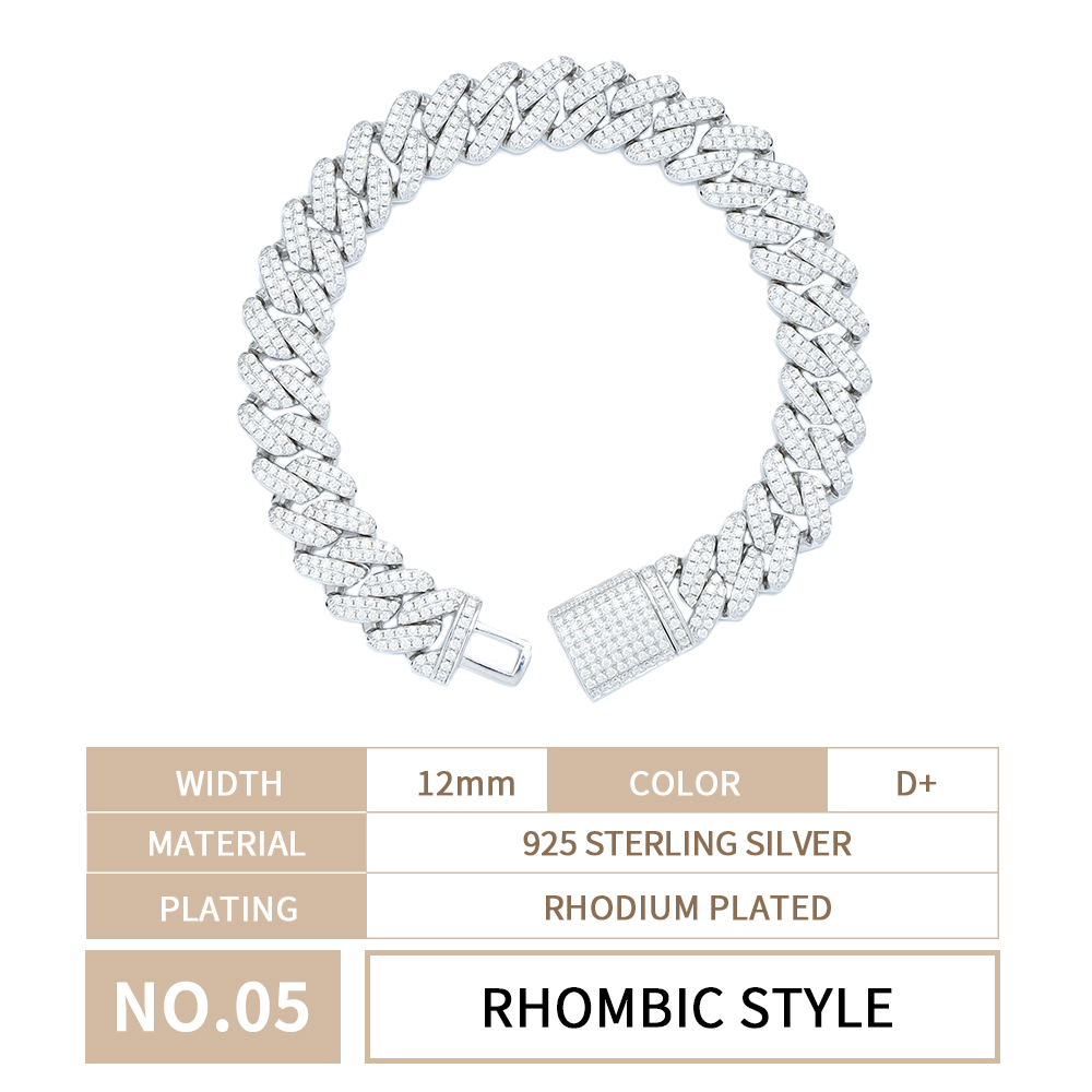 White/Rhombic style/12mm