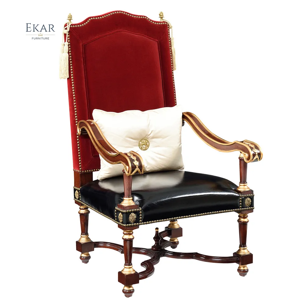 EKAR FURNITURE elegante sedia a sdraio con cuscino in pelle classica poltrona da soggiorno dal design di lusso leggero