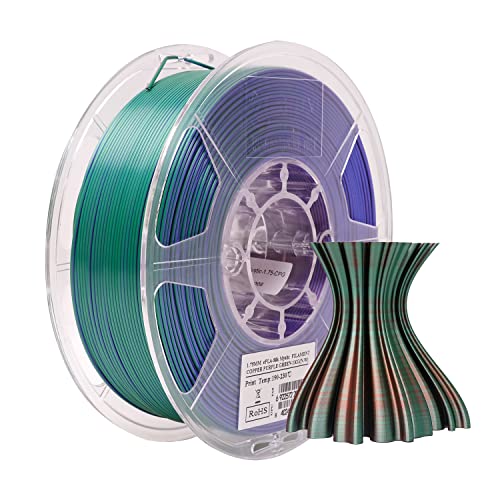 Seda tricolor pla-bronce púrpura verde