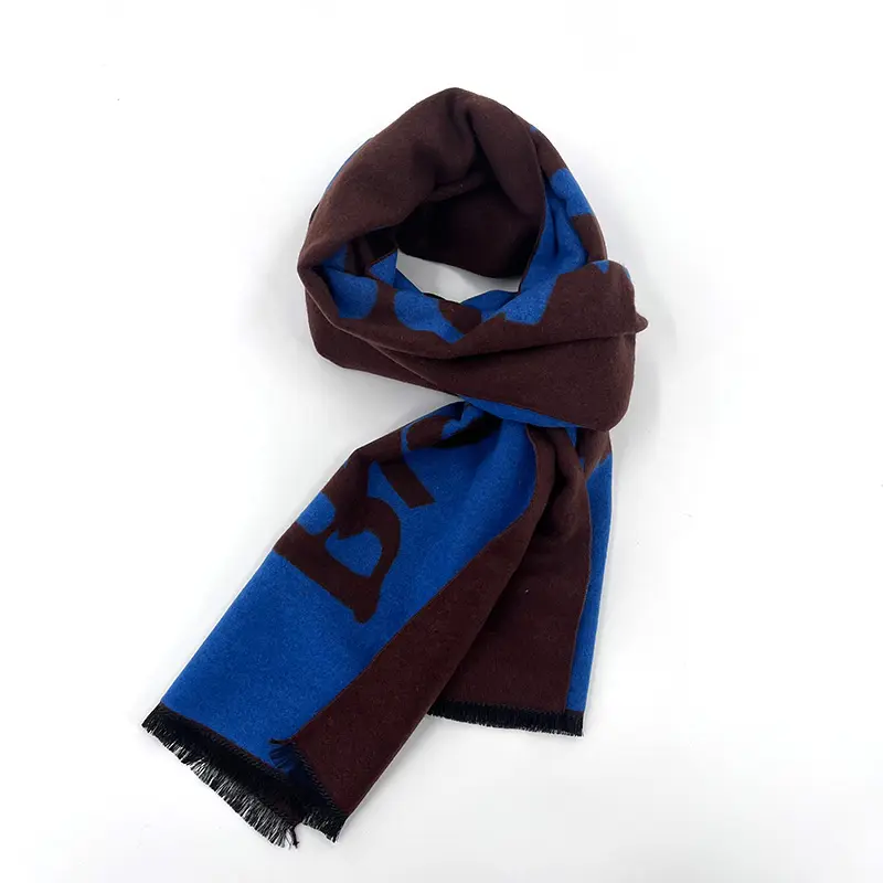 Bufandas de lana mezcladas con diseño de logotipo personalizado, bufanda de alta calidad para club de fútbol, venta al por mayor, cuatro estaciones