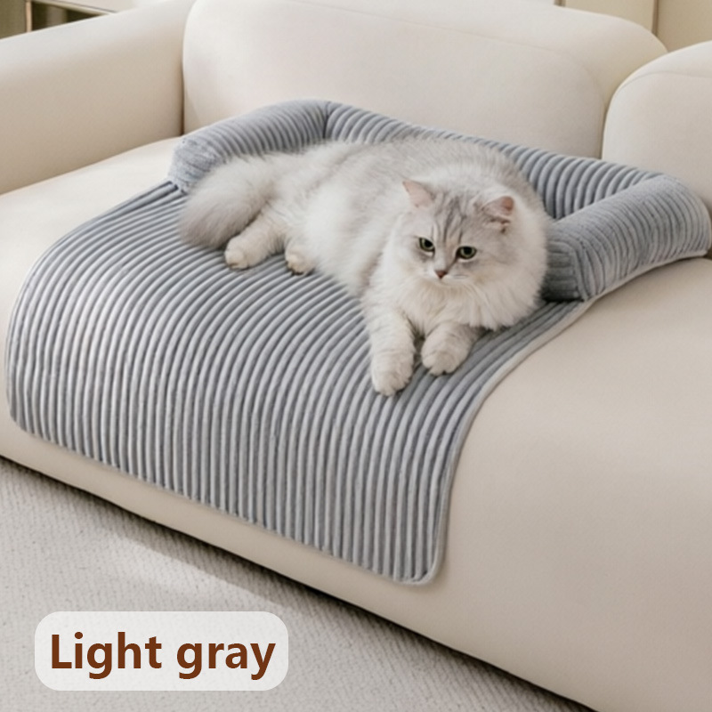 Warm Fleece Waterproof Pet Mat - Light Gray