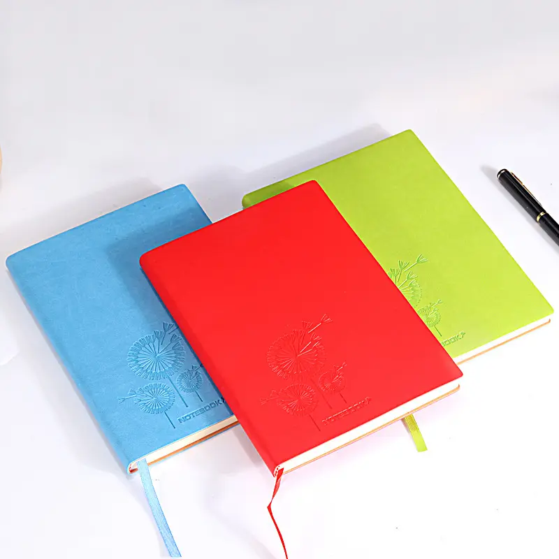 Hot sell soft a5 notebook custom logo embossed wholesale pu leather notebook customizable