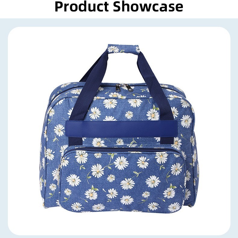 Sac d'insertion pour valise à roulettes, motif marguerite bleu nuit.