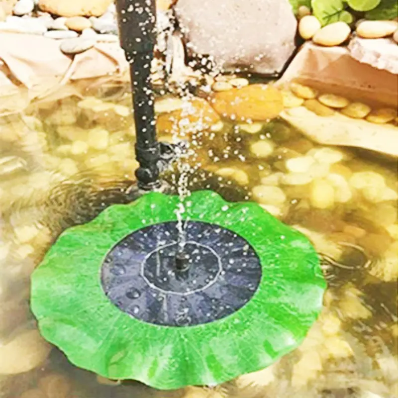 Solar floating fountain with decorative lily surround Lotus leaf solar powered fountain pump for Garden Pond
