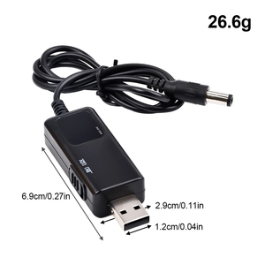 USB เป็น DC 5.5/3. อะแดปเตอร์สายไฟ5มม. 5V ถึง9V 12V USB สายเพิ่มพลัง USB DC สำหรับเส้นทางสายไฟ WIFI ขั้วต่อ US B - Product Image 6