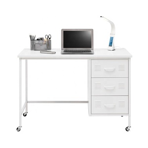 Escritorio de oficina de estudio de acero móvil moderno nórdico, tocador de pie Rectangular, mesa de trabajo para ordenador portátil con cajones de almacenamiento - Product Image 1
