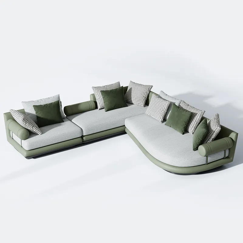 AOMISI CASA italian design leather hotel sofa set furniture modern living room fabric sectional sofa