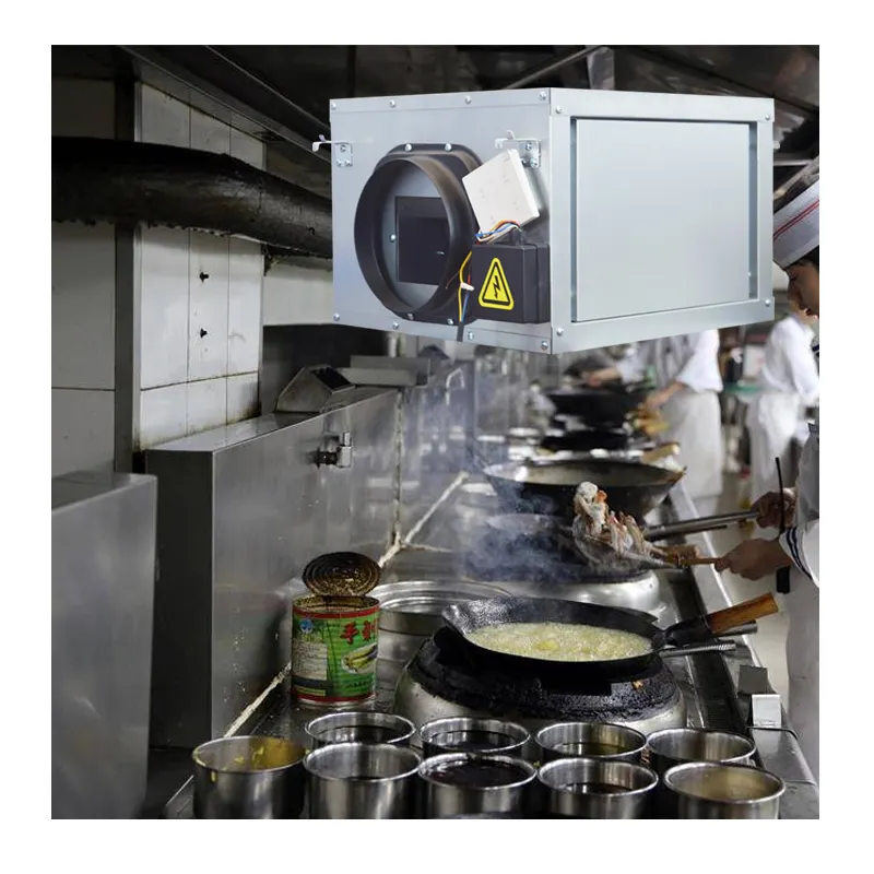 Toko barbekyu restoran komersial penghilang asap cepat kebisingan rendah lemari udara segar knalpot minyak dapur
