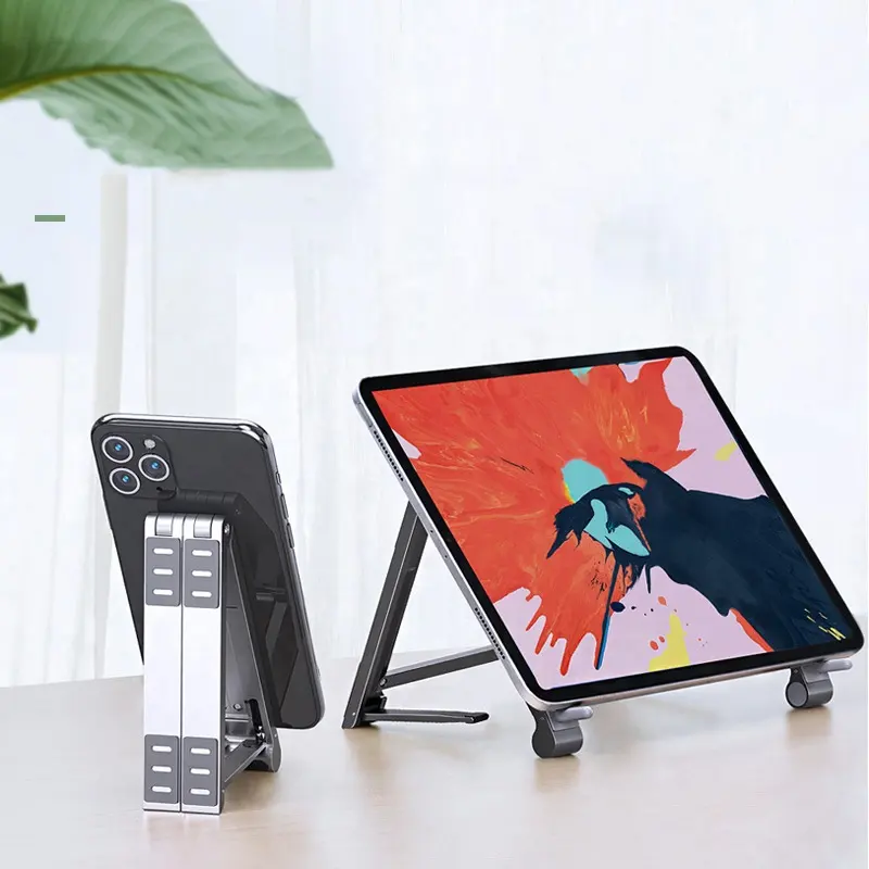 3-In-1 Multifunctionele Opvouwbare Verstelbare Aluminium Tablet Laptop Notebook Mobiele Telefoon Desktop Houder Stand Ondersteuning