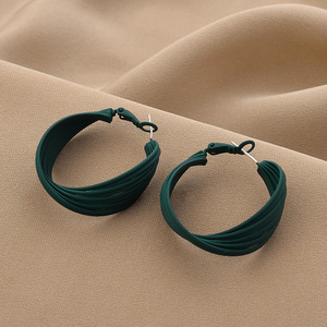 Màu xanh lá cây bông tai bạc kim phóng đại ánh sáng sang trọng cao cảm giác Bông tai thời trang tất cả mọi thứ tính khí đinh tán cá tính earri - Product Image 3