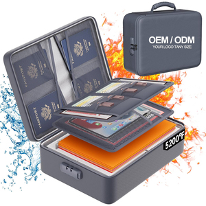 Chống cháy hộp tài liệu với khóa và khoang nhiệt cách điện không thấm nước tập tin tổ chức cho giấy chứng nhận và hộ chiếu - Product Image 1