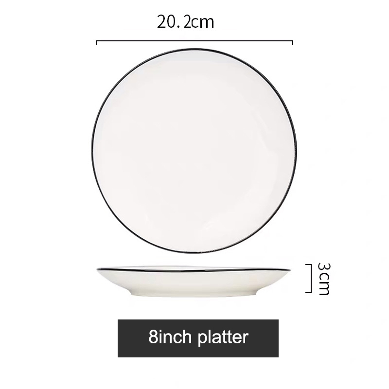 8 pouces plaque peu profonde blanc