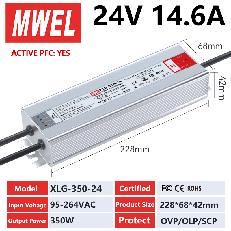 Xlg-350-24-24v146a พร้อมฟังก์ชัน PFC
