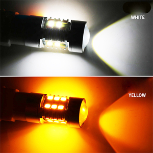 Fsylx ไฟ LED สองสีสลับหลัง DRL ไฟเลี้ยวด้านข้าง3157 1157 7443 T20 3157 BAY15D สีอำพันสีขาว12โวลต์7443หลอดไฟ LED อัตโนมัติ - Product Image 6