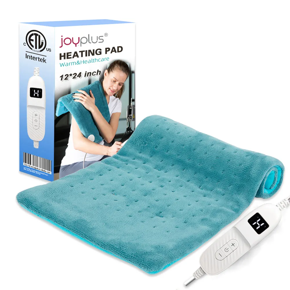 Joyplus aquecedor de corpo, 12*24 '', terapia grande, para dor nas costas, almofada de aquecimento elétrico para alívio de dor