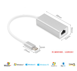 USB 3.1 tip C RJ45 Gigabit ağ Hub dönüştürücü USB RJ45 Lan Ethernet adaptörü kablo 1000Mbps - Product Image 3