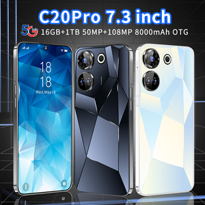 热卖原装C20pro智能手机16gb + 1t双sim卡7.3英寸屏幕手机支持安卓手机快速充电
