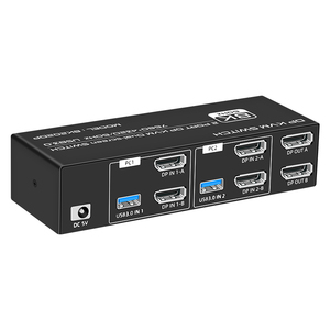 FJGEAR-Conmutador KVM de doble pantalla, puerto de visualización personalizado de 2 puertos, 7680 4320 X/60Hz, 2 puertos, 8K, DP, USB 3,0 - Product Image 4
