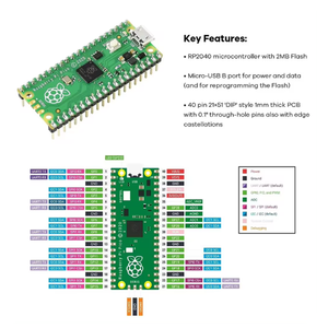 Raspberry Pi Pico RP2040 Starter Set LCD1602 Anzeige modul und PIR Sensor Bread board DIY Kit für elektronische Lern module
