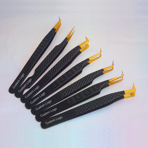 JOMAY Custom Private Label 45 90 gradi pinzette in acciaio inox a forma di L per Extension ciglia Mega Volume russo pinzette per ciglia - Product Image 2