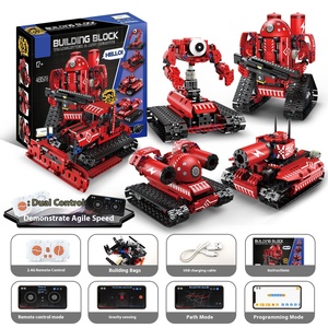 Elektrisches fern gesteuertes Roboter-Montages pielzeug mit Kunststoff bausteinen Perfektes Geburtstags geschenk für Jungen im Alter von 5 bis 7 Jahren - Product Image 4