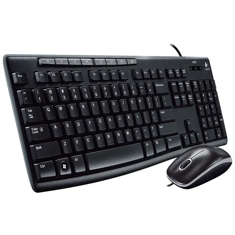 Logitech MK200 filaire souris et clavier ensemble mince Combo USB ordinateur multimédia clavier et souris ensemble noir