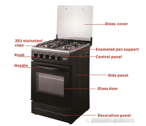 オーブンとグリル家庭用オーブンオーブン焼き機用OEM自立型4バーナーガス調理レンジ対流式 - Product Image 2